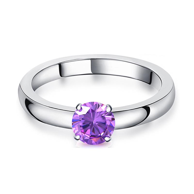 Doe-het-zelf 1,5 CT Solitaire Verlovingsringen Trouwringen Verwisselbaar Roestvrij Staal Ronde Zirkonia Belofteringen voor Haar