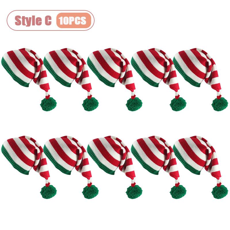 Cozy Autumn Winter Knitted Christmas Hat Unisex Long Tail Pom Pom Wizard Style Warm Beanie for Holiday Party Christmas Decor