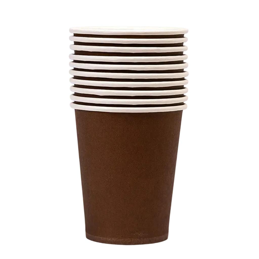 10pcs Eco Friendly Disposable Coffee Cups Paper Cups Compostable Single Wall Cups For Convenient Drink Service