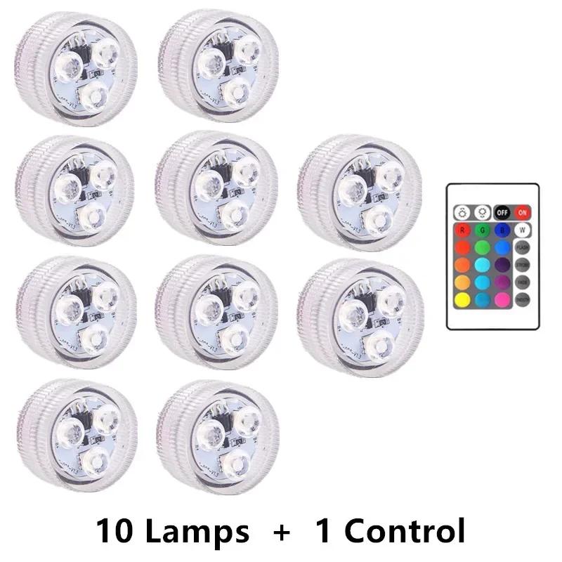 3 LED Underwater Light 16 Colors RGB IP68 Waterproof Battery Operated Swimming Pool Accessories Light Outdoor Submersible Lamp