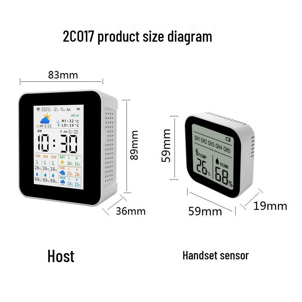 Tuya WiFi Smart Weather Station & Wireless Indoor-Outdoor Thermohygrometer Clock