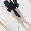Korean High Waist Back-Slit Bodycon Midi Skirt