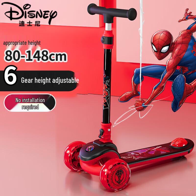 Disney Spider-Man Kids Scooter with Flashing Wheels
