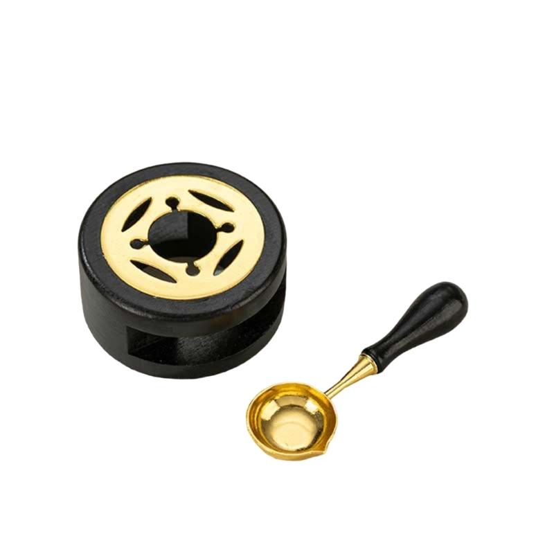 Wax Seal Warmer Melting Set for Melting Wax Beads Seal Wax Stick, Wax Seal Furnace with Melting Spoon