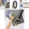 Minimalist Womens Pu Leather Belt With Geometric Design And Alloy Buckle For Casual Style