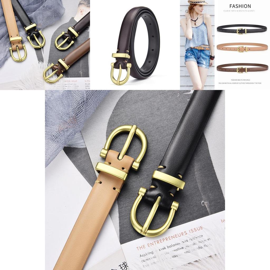 Minimalist Womens Pu Leather Belt With Geometric Design And Alloy Buckle For Casual Style