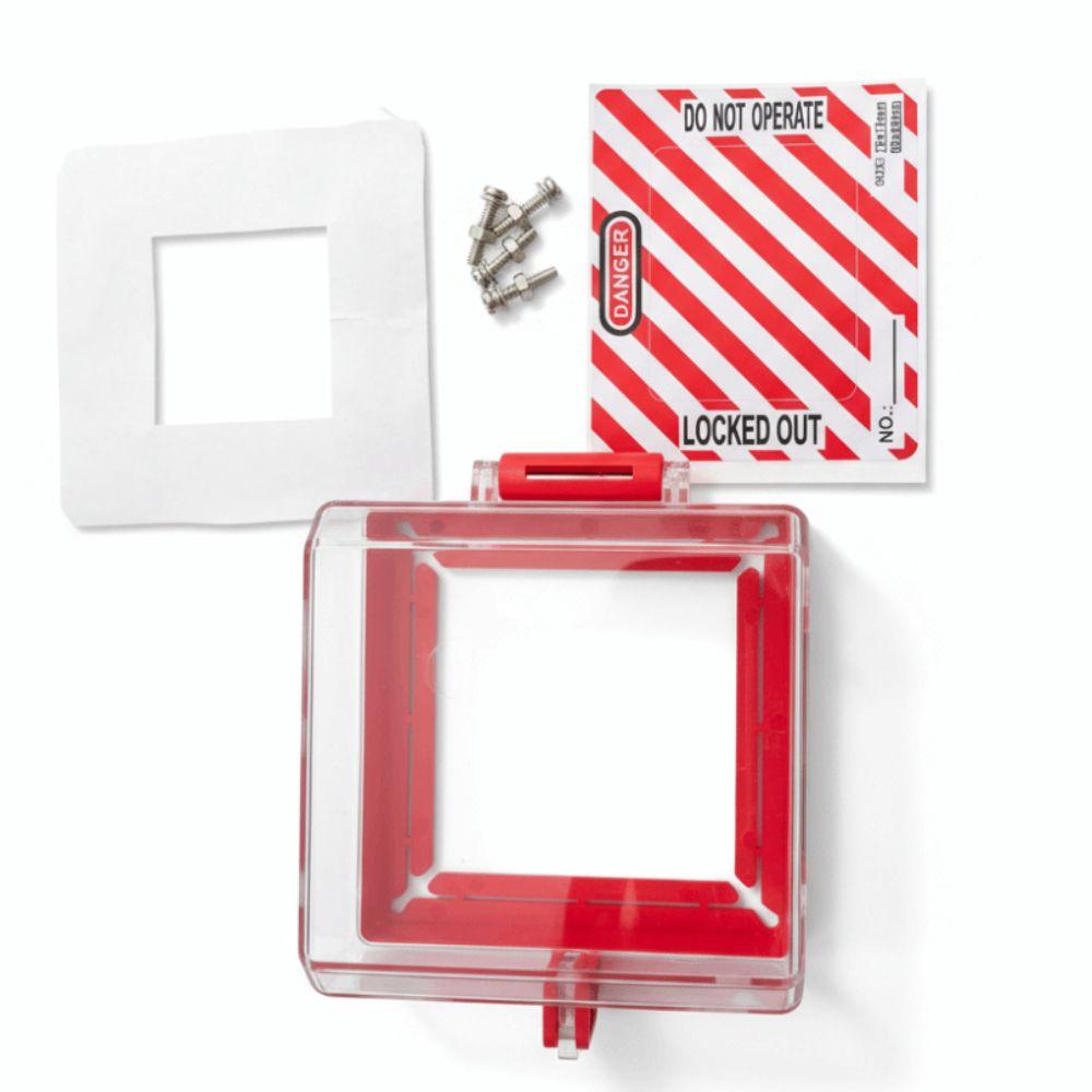 105x105x63mm Emergency Stop Button Cover Transparent with Mounting Parts Emergency Stop Button Protector