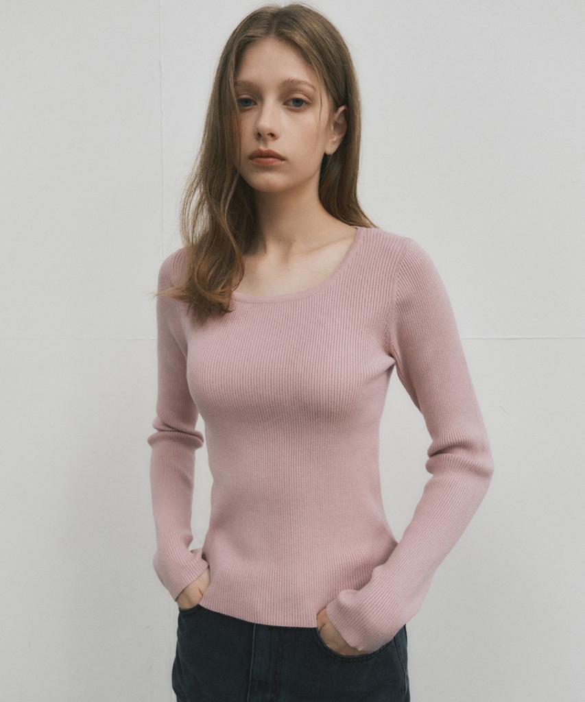Wednesday Oasis For Woman Jane Square Neck Washable Knit_Light Pink(Wc25-Kn33)