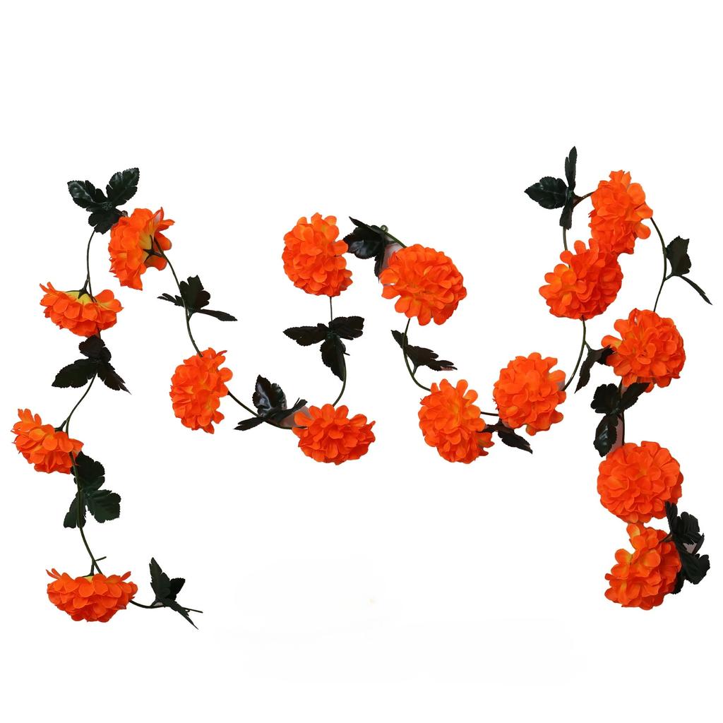 Artificial Chrysanthemum Marigold Wall Hanging Decoration for Day of The Dead Halloween Easter Altar Garland Home Decor