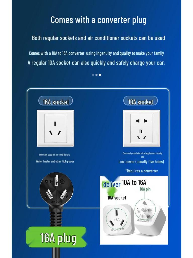 Typ 2 EU-standard EV-laddare med EU/US/AUS/UK-kontakt för elfordon