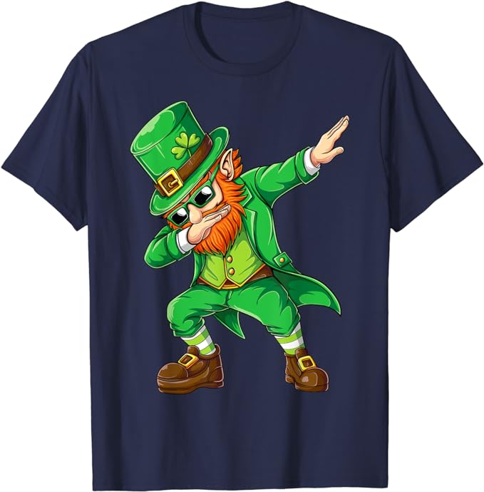 Dabbing Leprechaun Funny Gifts Men Kids Boys St Patricks Day T-Shirt Fashion Dab Dance Graphic Tee Tops Family Matching Clothes