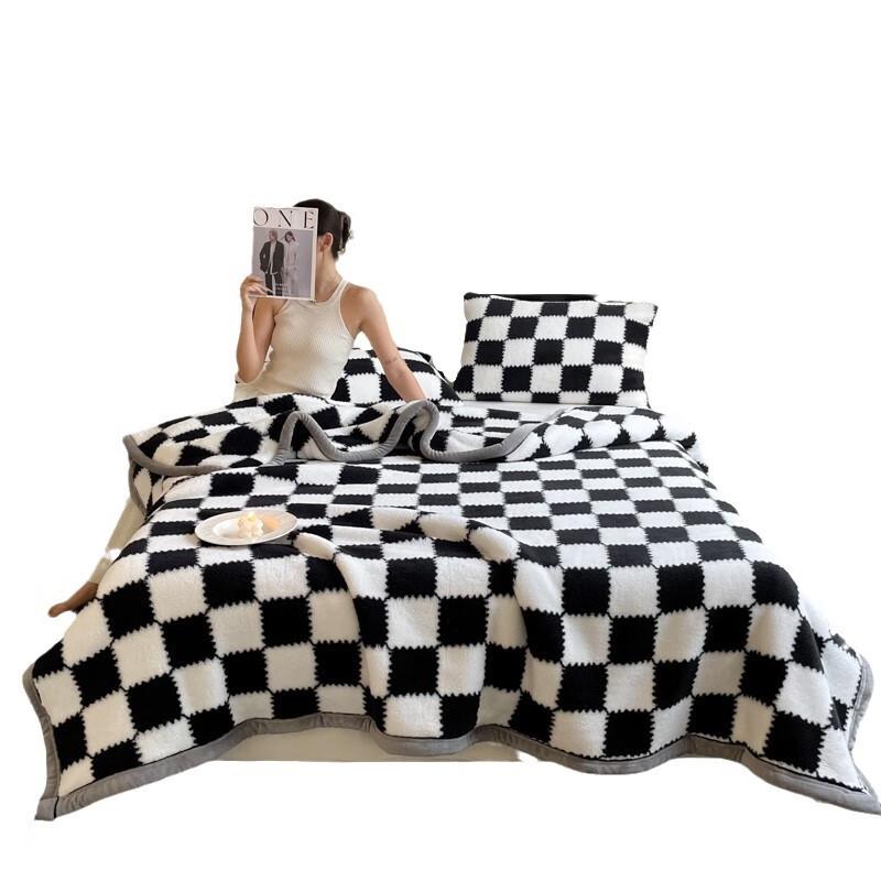 LISM Luxury Super Soft Checkered Flannel Blanket