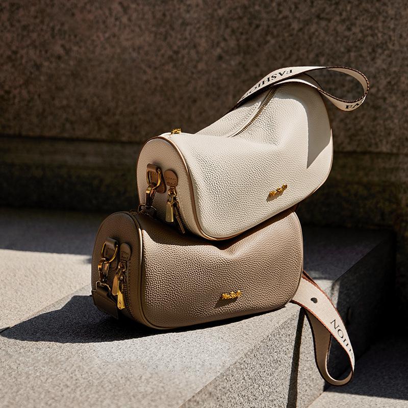 Mrs. Qiao Bag for Women 2025 New Style Ladies Pillow Bag High-end Crossbody Bag Saddle Bag Single Shoulder Genuine Leather Women's Bag