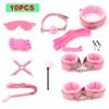 BDSM Bondage Set Sex Product Erotic Toys For Adults Games Plush Leather Handcuffs Nipple Clamps Gag Whip Rope Anal Plug