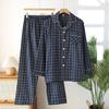 2026 New Spring and Autumn Men's Pajama Set 100% Cotton Long Sleeve Long Pants Two Piece Set Loose Large Home Clothes