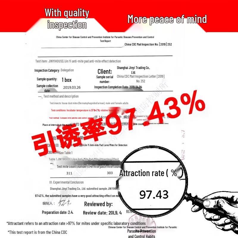 JINYIHOUSE Japanese Plant-Based Anti-Mite Pads (4-Pack)