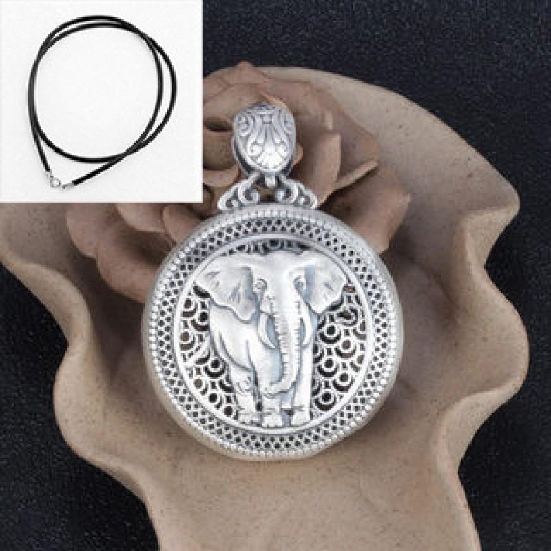 Copper Elephant Pendant Necklace Women Men Hollow Out Geometric Charm On Chain Boho Style Statement Jewelry