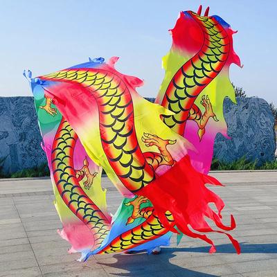 With Faucet 6/8/10m Square Fitness Dragon Dance Red Adult Chinese New Year Dragon Dance Ribbon Stage Performance Props