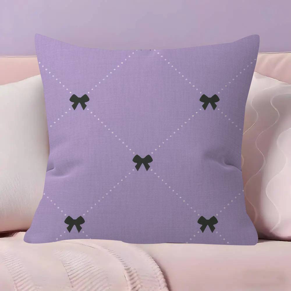 BEAUTY Purple Bow  Personalized Pillow Dust Cover Bedroom Kids Party Decoration Pillowcase Birthday Children Gift