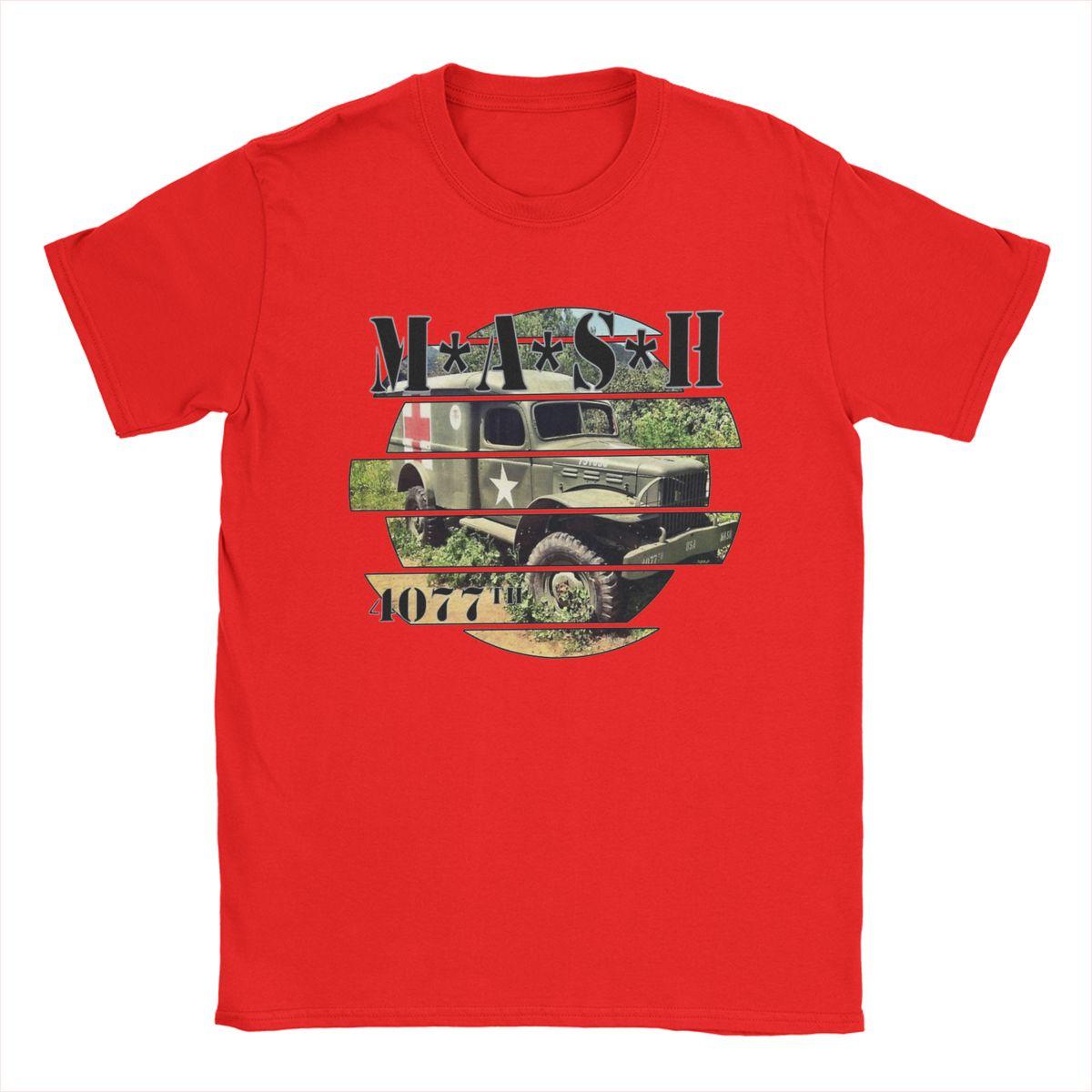 Men Mash 4077 TV Show T Shirt Pure Cotton Clothes Vintage Short Sleeve Round Collar Tee Shirt Graphic T-Shirt S