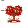Bohemian-Style Crystal Heart-Shaped Rose Tree with Red Roses & Golden Hearts - "Love" Inscription, No Batteries Needed, Romantic Home Decor for Vale