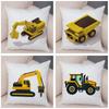 Cartoon Excavator Bulldozer Pillowcase Car Ornaments Office Living Room Sofa Home Pillowcase