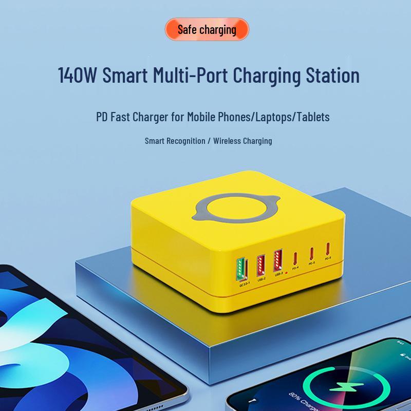 140W Multi-port Magnetic Wireless Charging Dock for Laptops and Phones