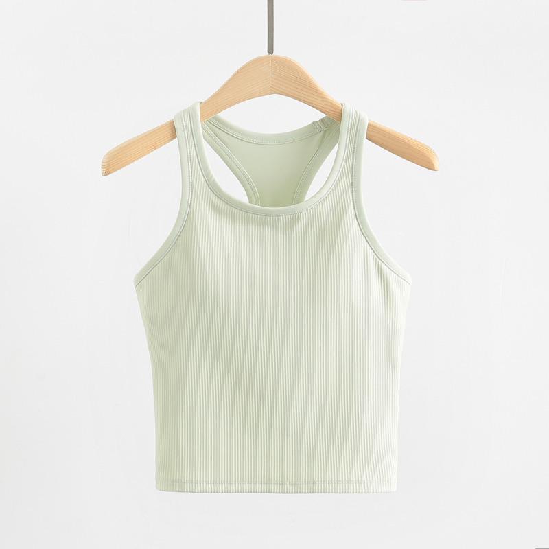 

Новый женский спортивный топ без рукавов с резьбой, I-образной формы, быстросохнущий, дышащий, для бега и йоги, со вкладышем для груди Medium