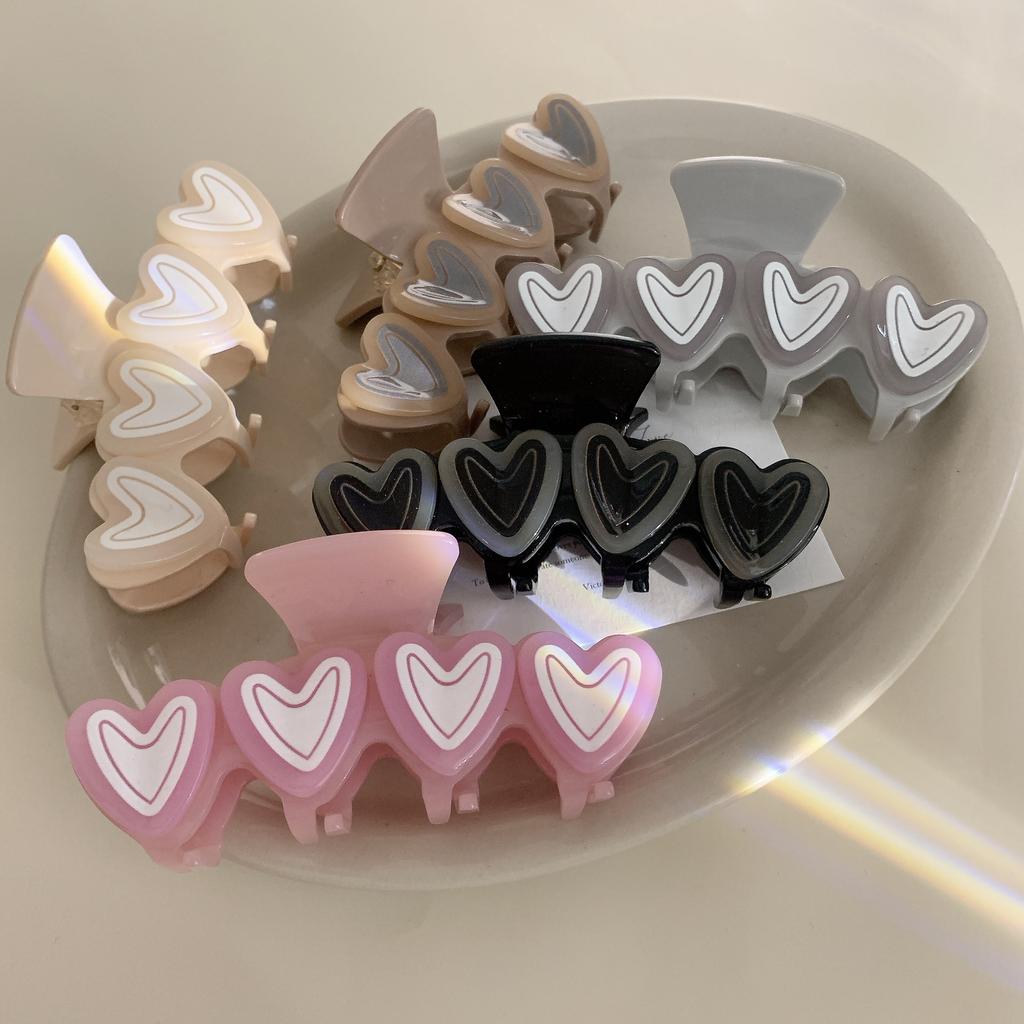 Korean Style Acetic Acid Hairclaw Vintage Sweety Girls Daily Travel Hair Clip Creative Pink Heart Cute Animal Hair Accessories