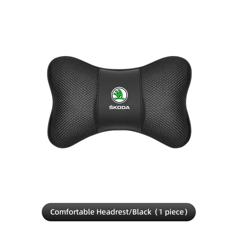 1Pcs Car Seat Headrest Ice Silk Neck Pillow Support Pad For Skoda Kylaq Elroq Kodiaq Octavia Enyaq Kamiq Scala Rapid Superb Yeti