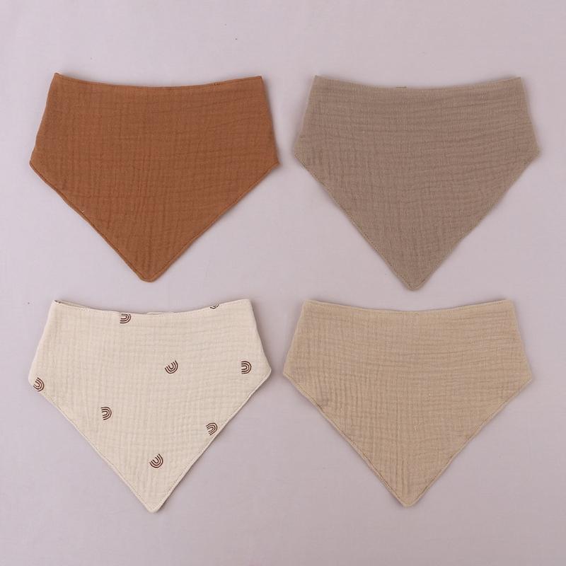 4 Stück Baby Kleinkind Fütterungslätzchen Weiches Reines Baumwoll-Bandana Kleinkind Sabbertuch Dreieck Schal Geschenke Musselin Saugfähiges Speichel T