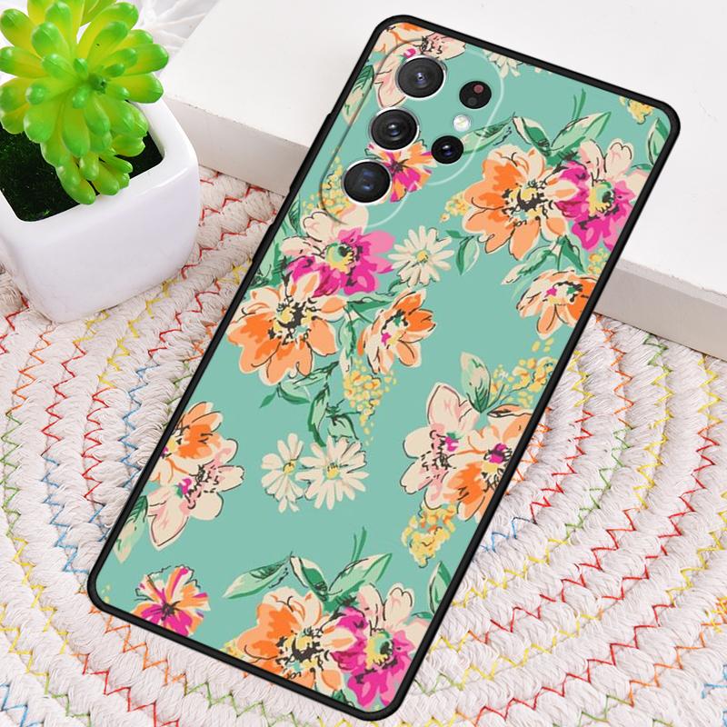 Tropical Flowers print TPU Phone Case For Samsung Galaxy note 10 pro S26 S25 S24 S23 S22 Ultra Plus S21 FE S20 Shockproof Cover