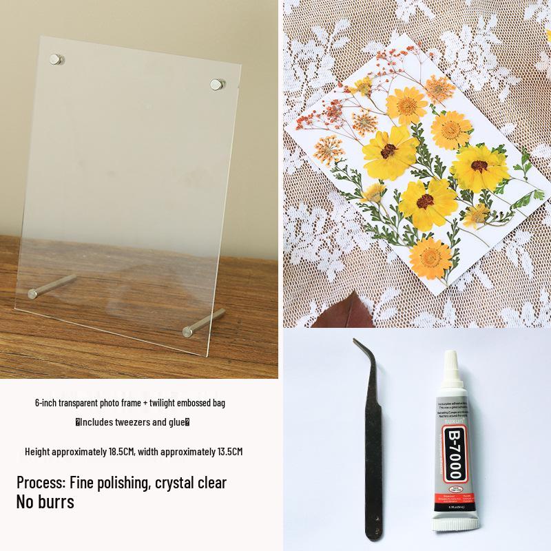 Nordic Simple Acrylic Photo Frame - 6-7 Inch DIY Dried Flower Pressed Specimen