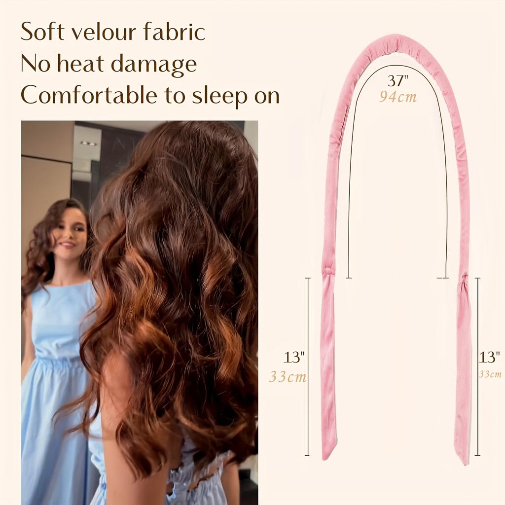 4pcs Heatless Curling Rod No Heat Hair Curlers Overnight Heatless Curling Set with Hair Scrunchies and Clip Styling Tools