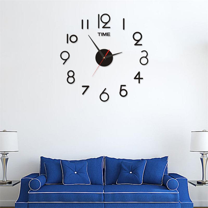 Creative Nordic Simple Acrylic Wall Clock DIY Three-dimensional Silent Digital Clock for Living Room and Bedroom Wall Sticker Clock
