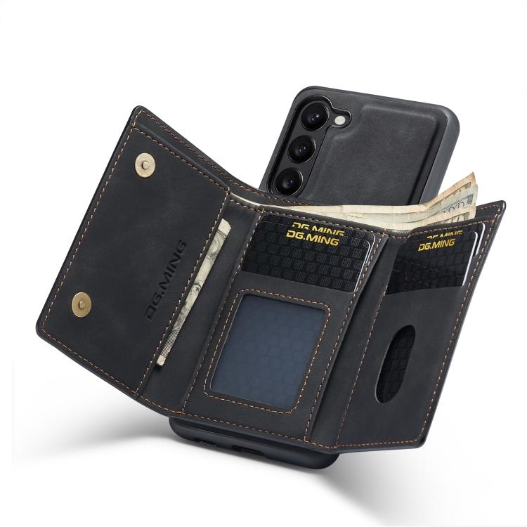 For Samsung Galaxy S23 5G DG.MING M1 Series 3-Fold Multi Card Wallet Phone Case