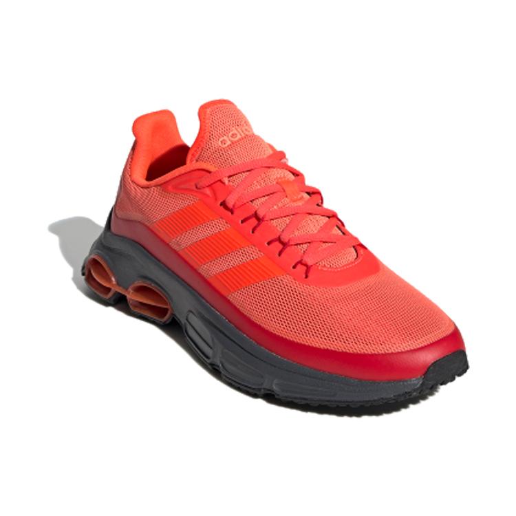 Adidas Quadcube Trendy Mesh Cushioning Slip Resistant Breathable Low top Running Shoes Men's Red Gray EG4394