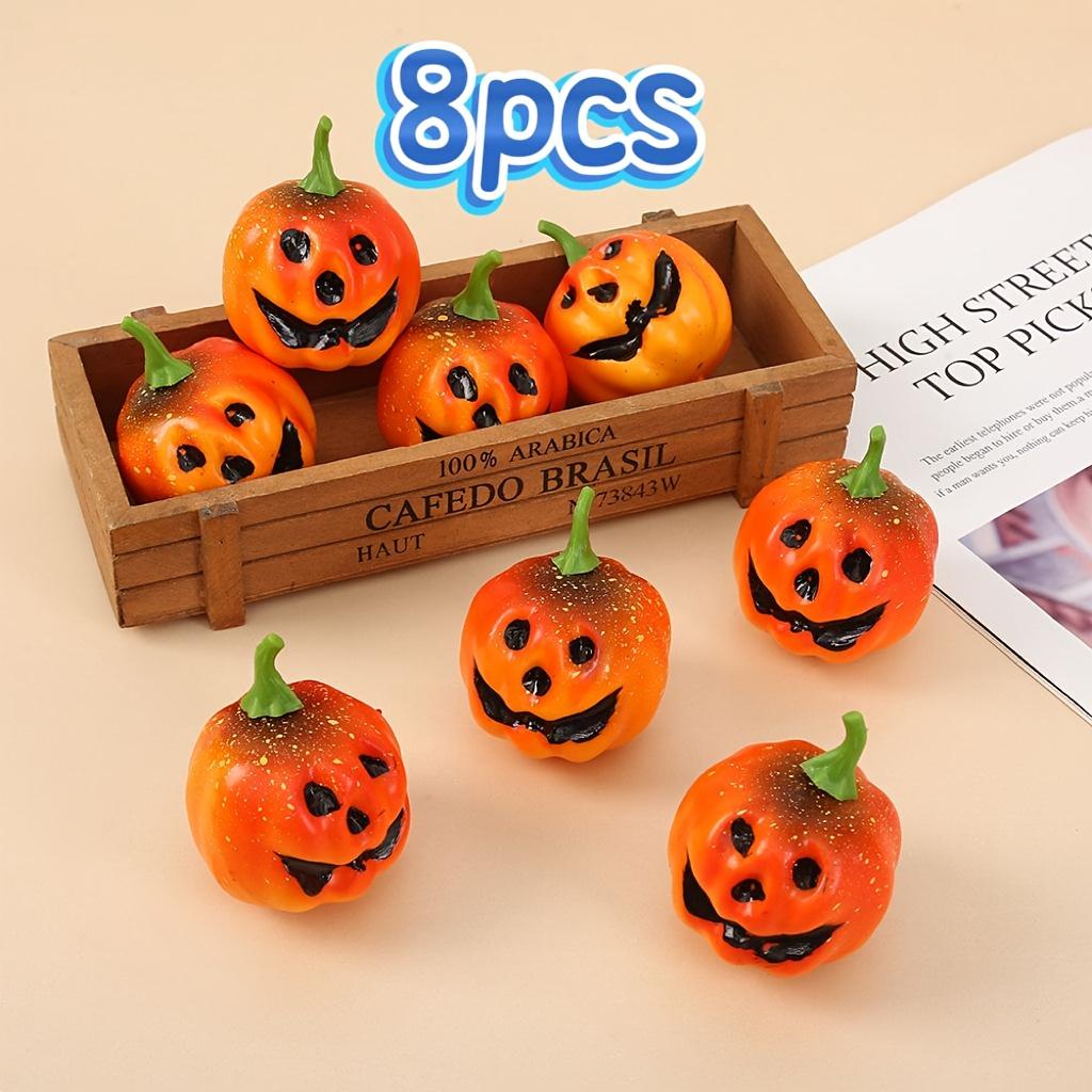 

8 pieces of realistic Halloween pumpkin decorations, foam pumpkin, can be used as decorations or display items, suitable for fur (orange,8pcs) помаранчевий