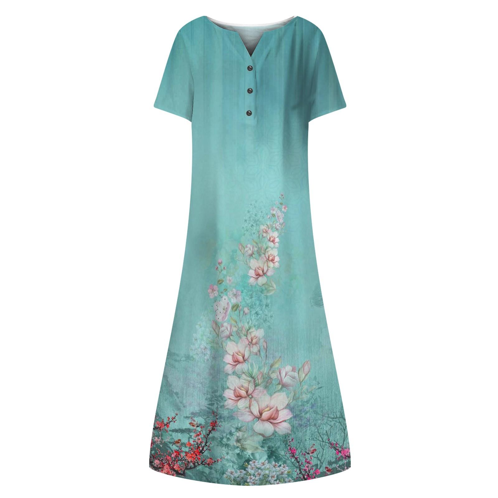 Женская летняя повседневная модная пляжная свинг-юбка с v-образным вырезом и короткими — фото 4