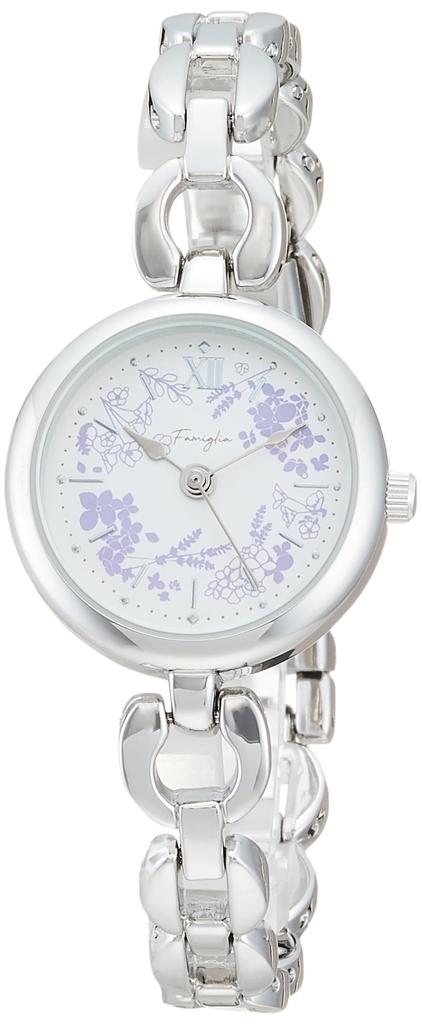 Fieldwork WP Pumery ASS163-2 Women's Waterproof Analog Watch with Floral Daisy Pattern and Metal Band, Silver