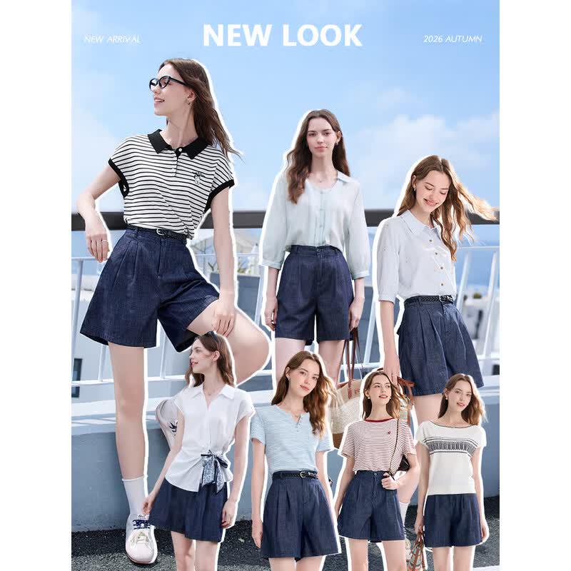 Betu Women's A-Line High-Waisted Denim Shorts