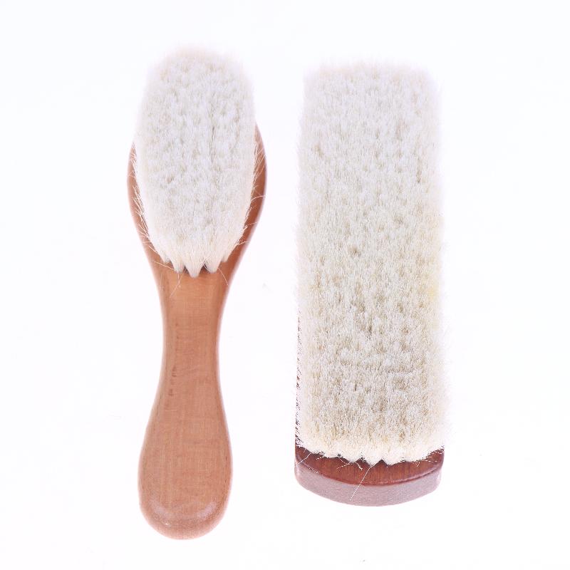 1Pcs Multifunctional Soft Wool Shoe Brush With Wooden Handle Wool Hair Leather Care Shoe Polish Boot Cleaner Shoe Brush