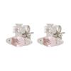 Polished Design Brass Crystal Earrings Women Earrings Pink 6201034P-02P347