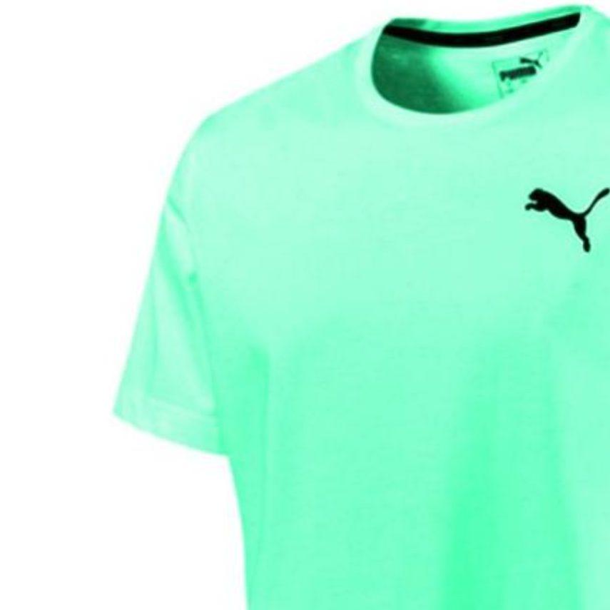 Puma T Shirts Men's Green Crew Neck Moderate Straight Fit 584369-05