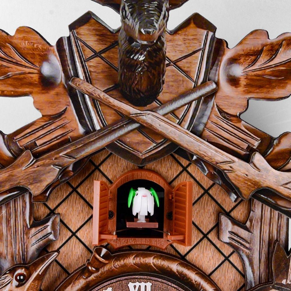 Cuckoo Cooing Wall Clock Wood Pendulum Swinging Bird Decorative Hanging Handcraft Creative Retro Cuckoo Time Alarm Clock