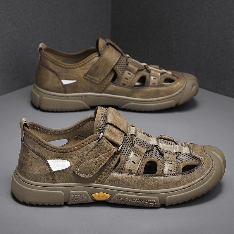 Sandals men's 2025 summer new outer wear hollow casual bag head men's wading shoes sports beach shoes cool slippers