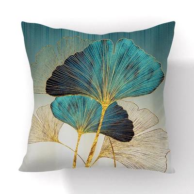 Fronhas de Almofada Folhas de Ginkgo Capa de Almofada Decorativa para Casa Fronha de Poliéster Dourado Estampada Fronha de Almofada de Carro Sofá Decoração de Casa _dz,