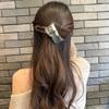 Autumn Winter Chic Bow Fluffy Hair Claw Elegant Women Back Head Shark Clip Fashion Hair Accessories