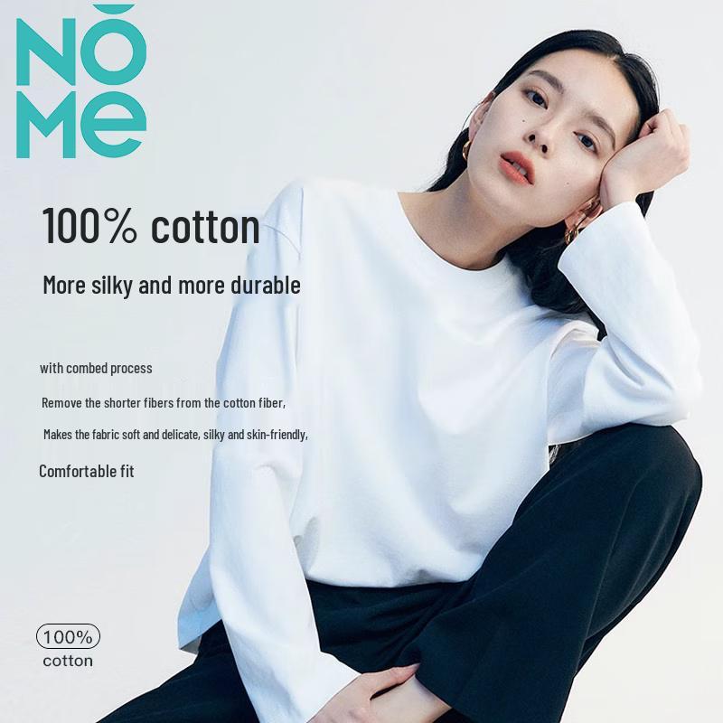 NOME Women s Loose Fit Long-Sleeve Cotton T-Shirt XL