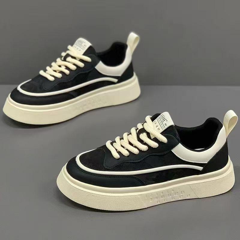 Herbst 2025 Herren Atmungsaktive Trendige Low-Top Weiß Skate Schuhe mit dicker Sohle